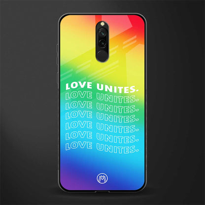 love unites glass case for redmi 8 image