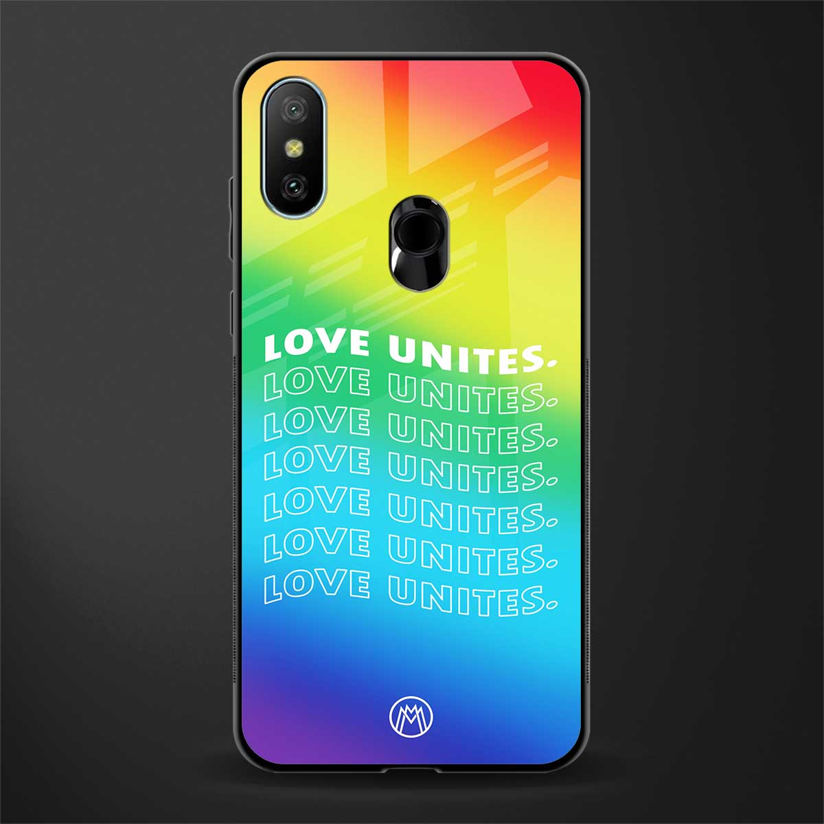 love unites glass case for redmi 6 pro image