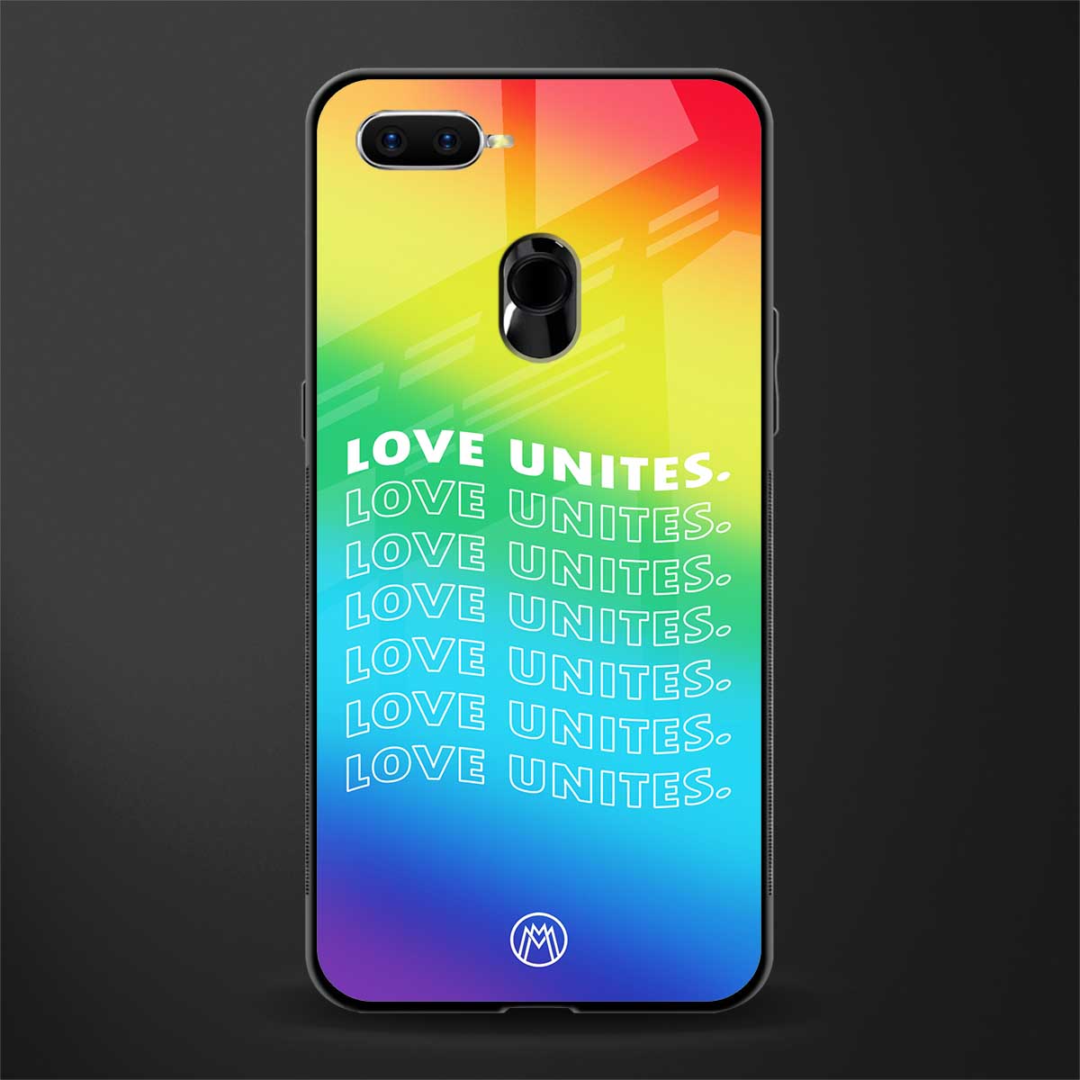 love unites glass case for oppo a12 image