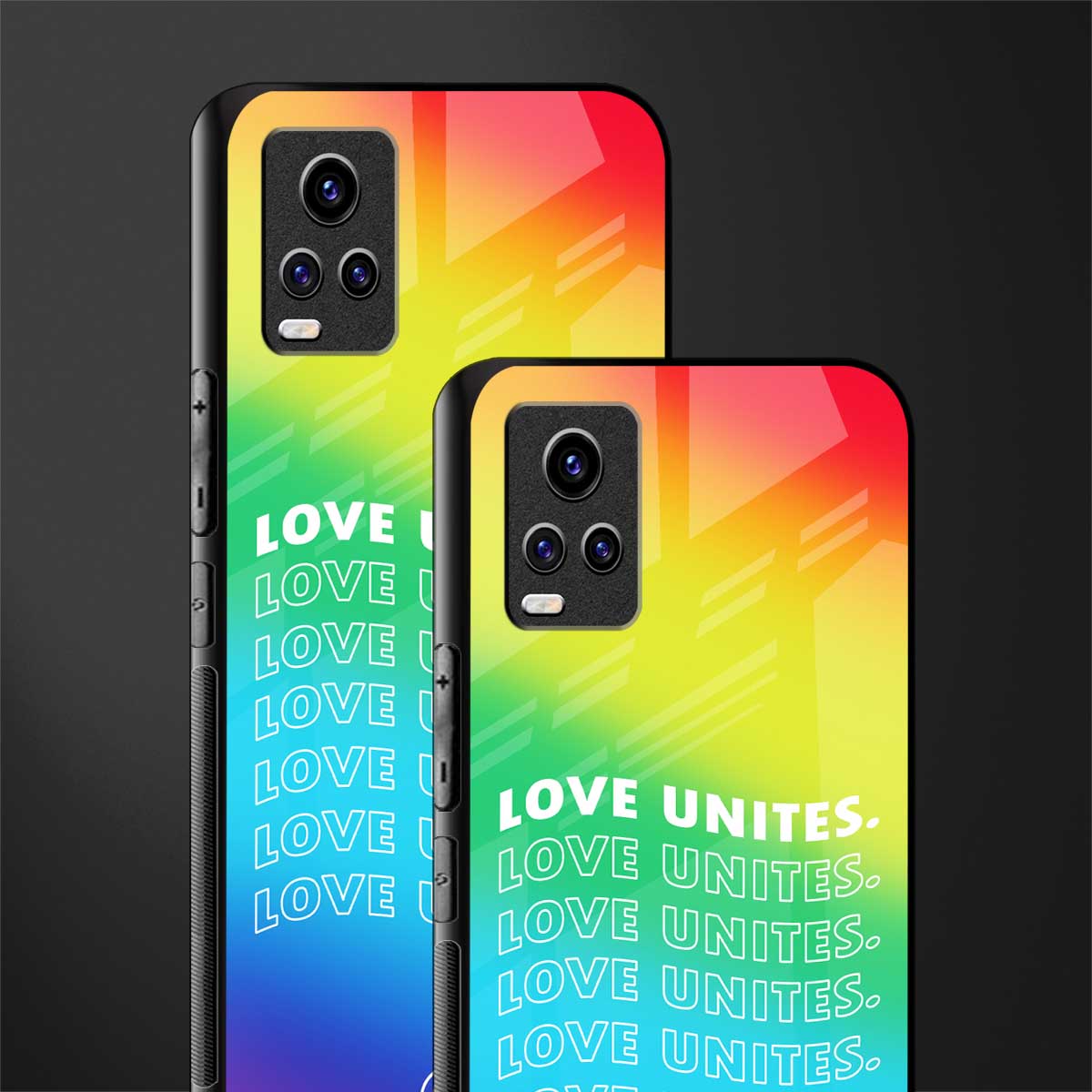 love unites back phone cover | glass case for vivo y73