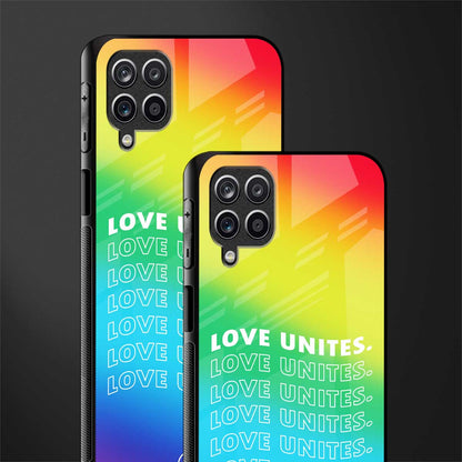 love unites back phone cover | glass case for samsung galaxy a22 4g