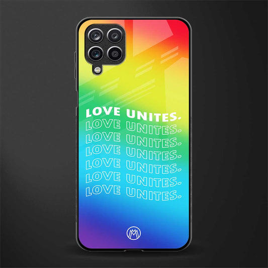 love unites back phone cover | glass case for samsung galaxy a22 4g