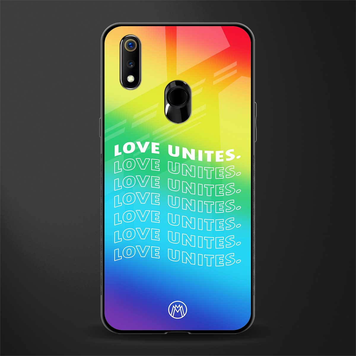 love unites glass case for realme 3 pro image