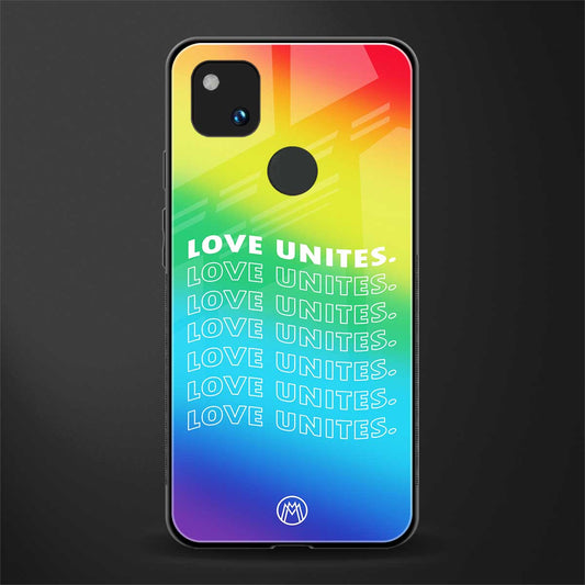 love unites back phone cover | glass case for google pixel 4a 4g