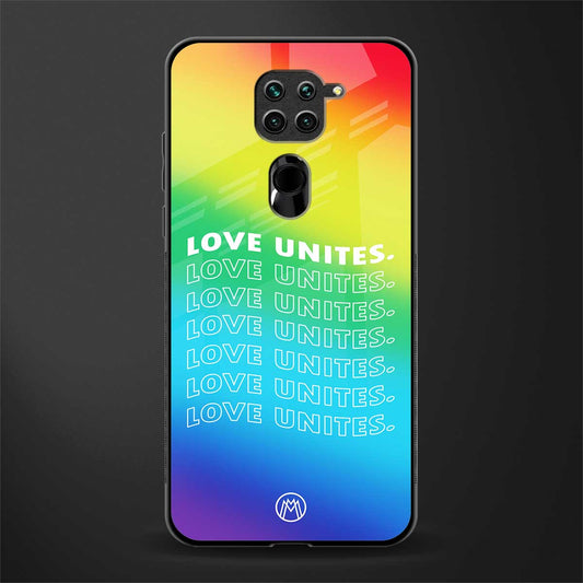 love unites glass case for redmi note 9 image