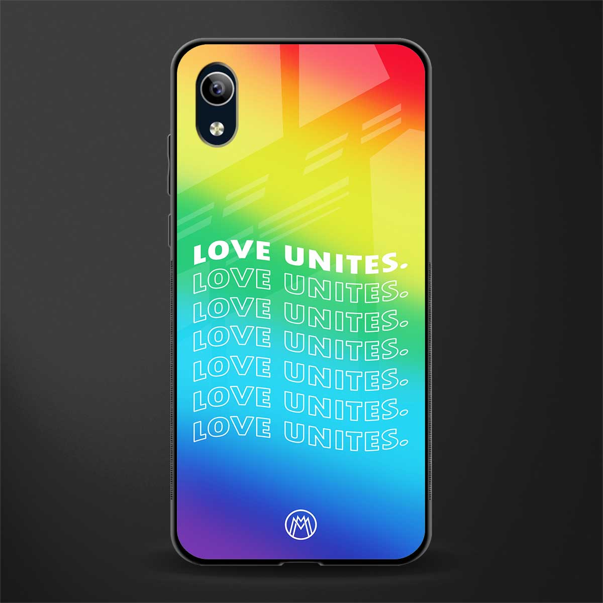 love unites glass case for vivo y90 image