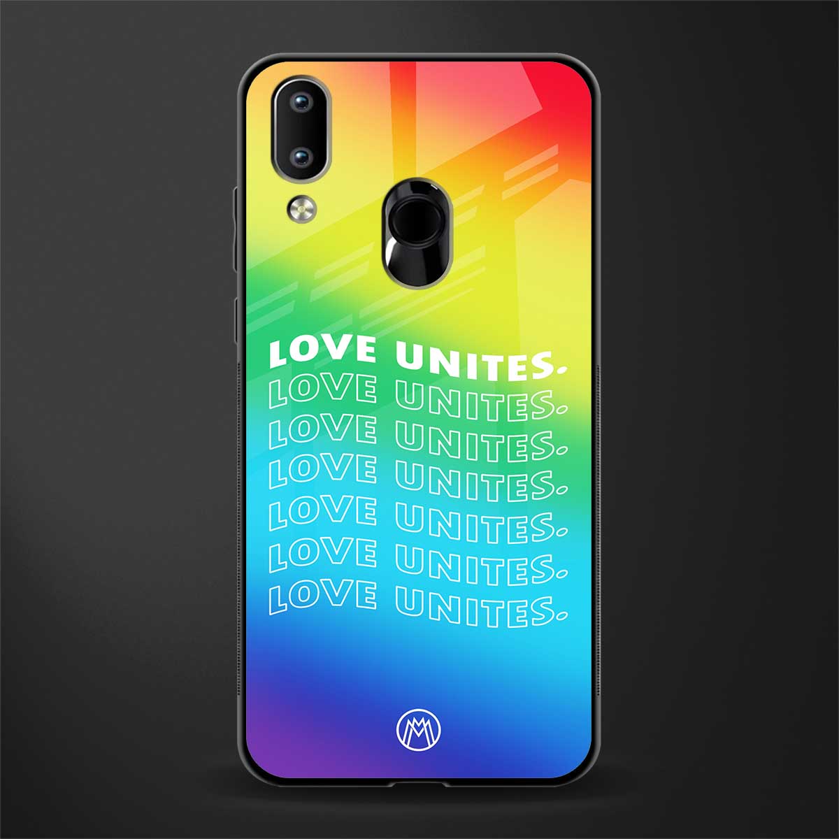 love unites glass case for vivo y91 image