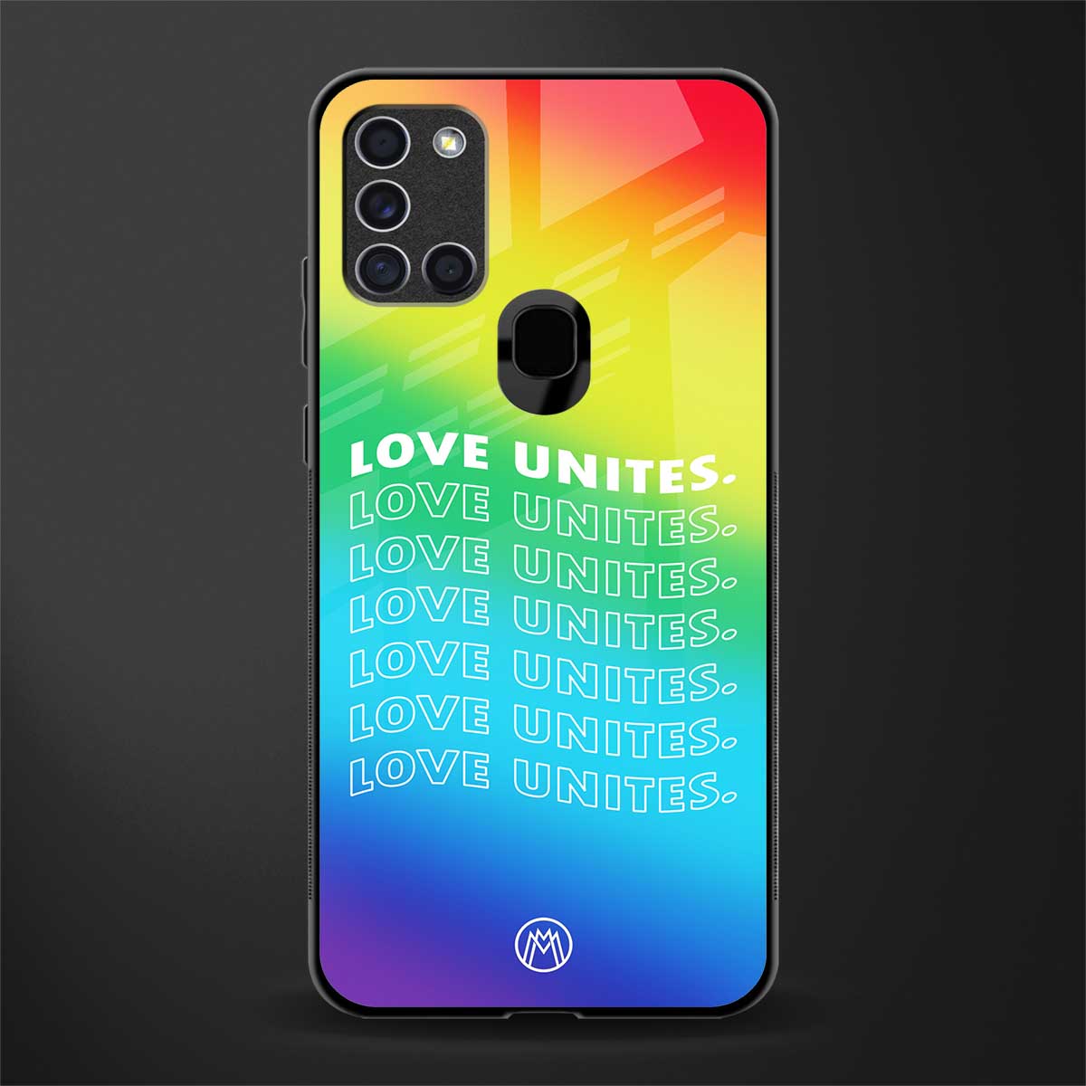 love unites glass case for samsung galaxy a21s image