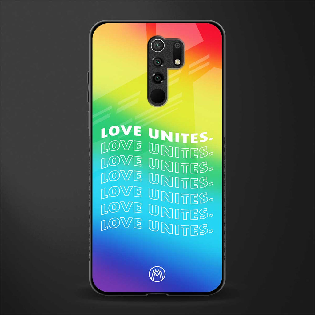 love unites glass case for redmi 9 prime image