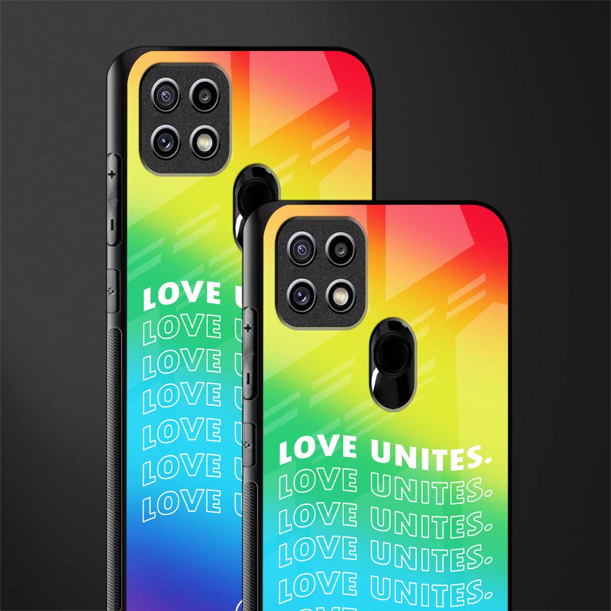 love unites glass case for oppo a15 image-2