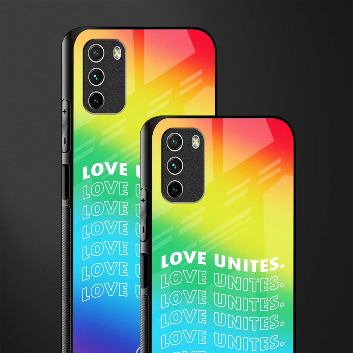 love unites glass case for poco m3 image-2