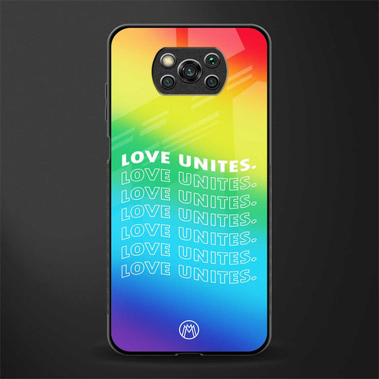 love unites glass case for poco x3 image