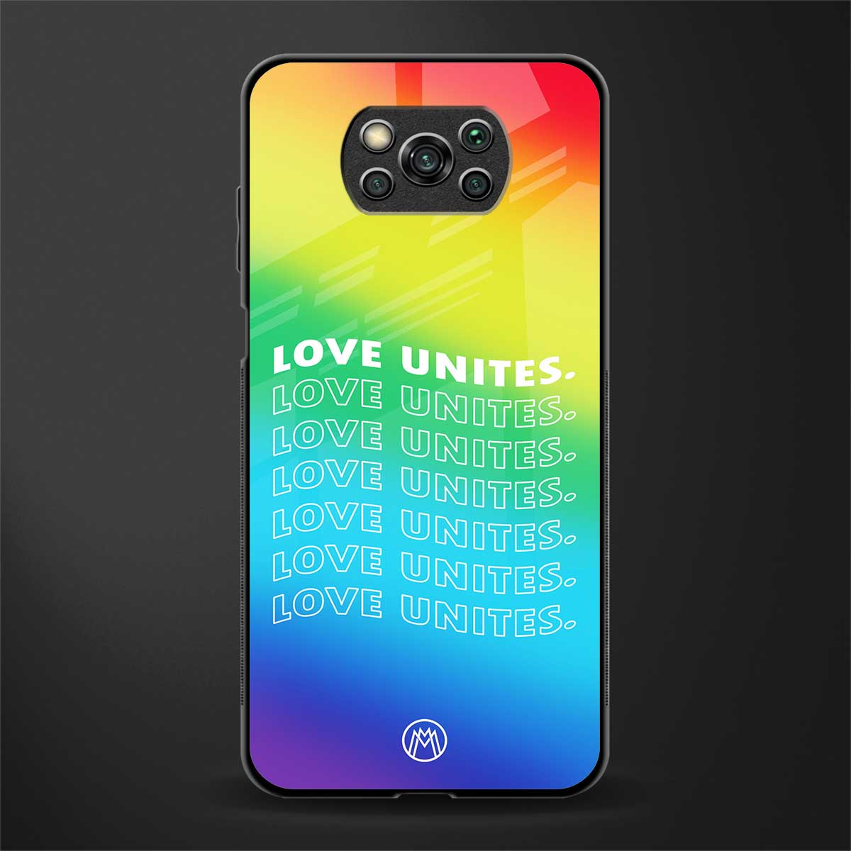 love unites glass case for poco x3 pro image