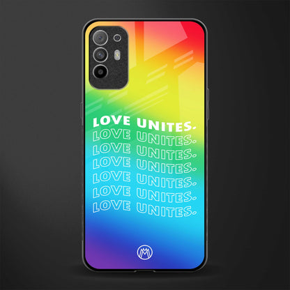 love unites glass case for oppo f19 pro plus image