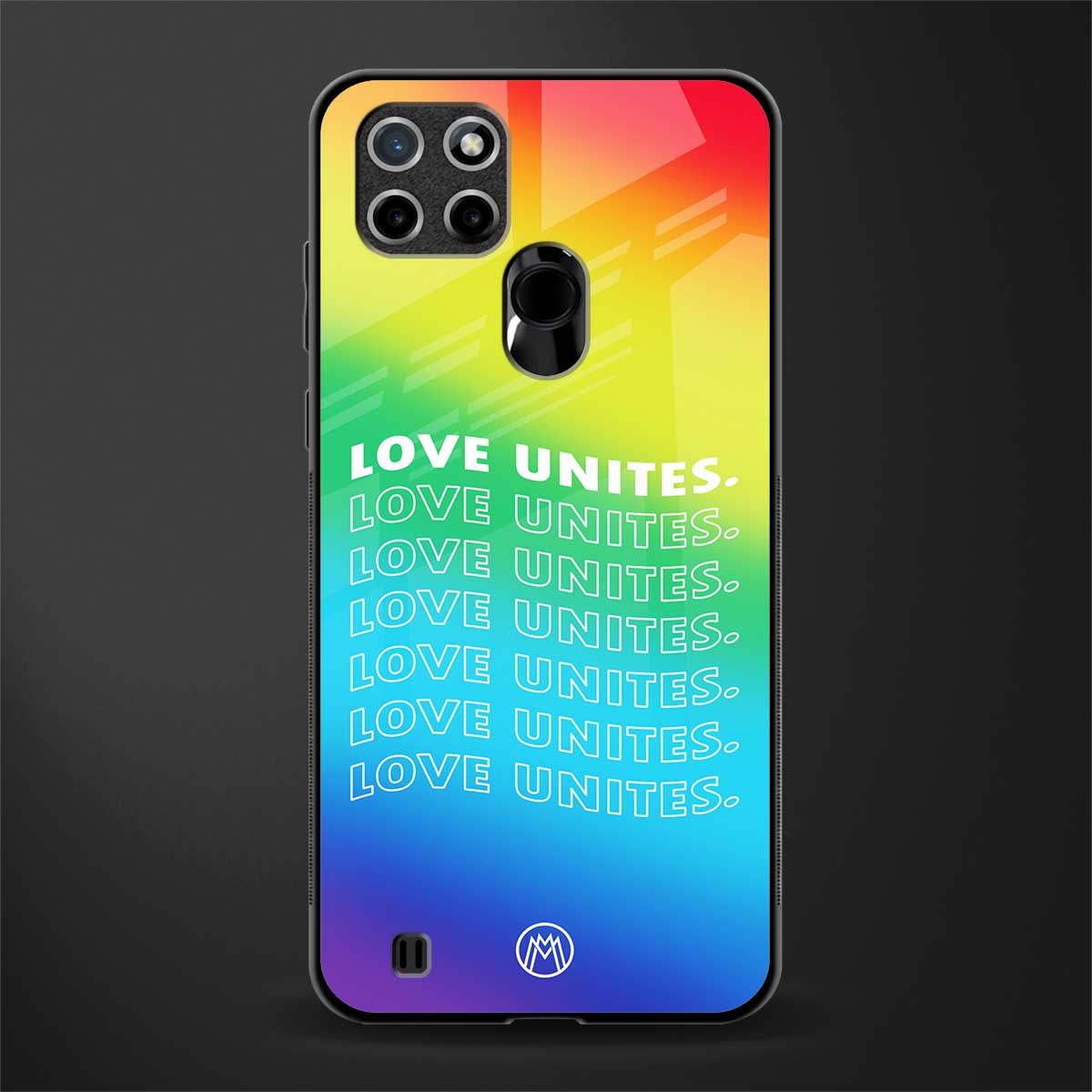 love unites glass case for realme c21 image