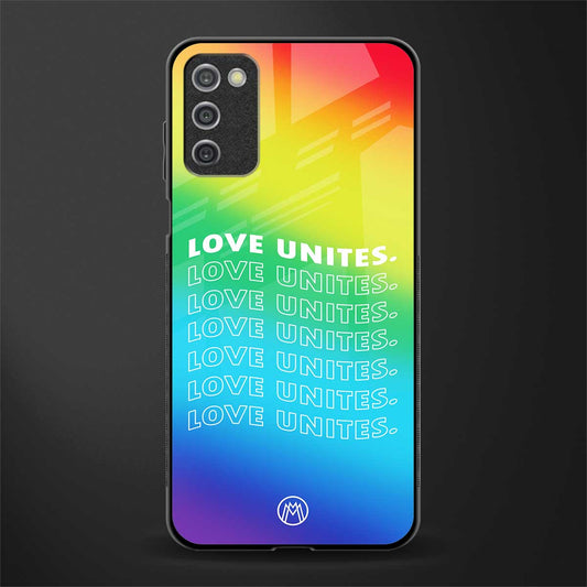 love unites glass case for samsung galaxy a03s image