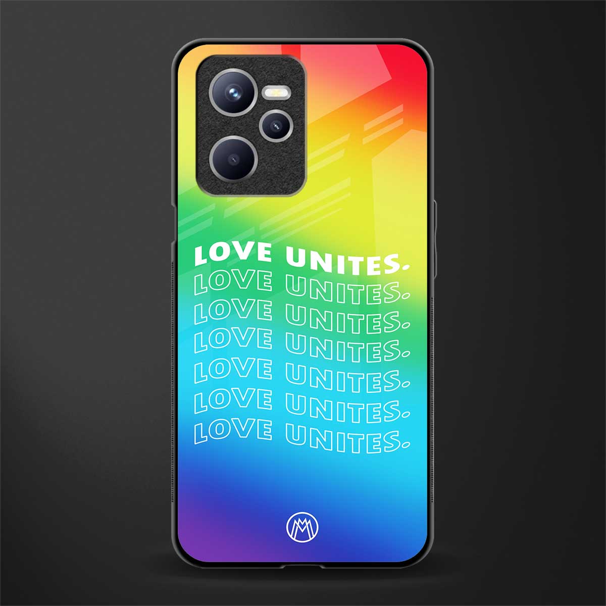 love unites glass case for realme c35 image