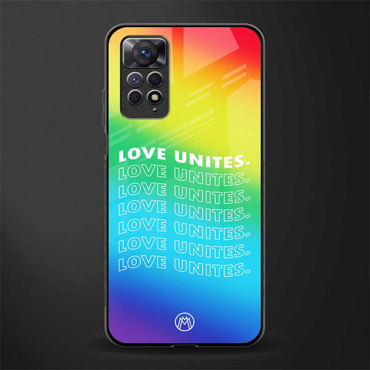love unites back phone cover | glass case for redmi note 11 pro plus 4g/5g
