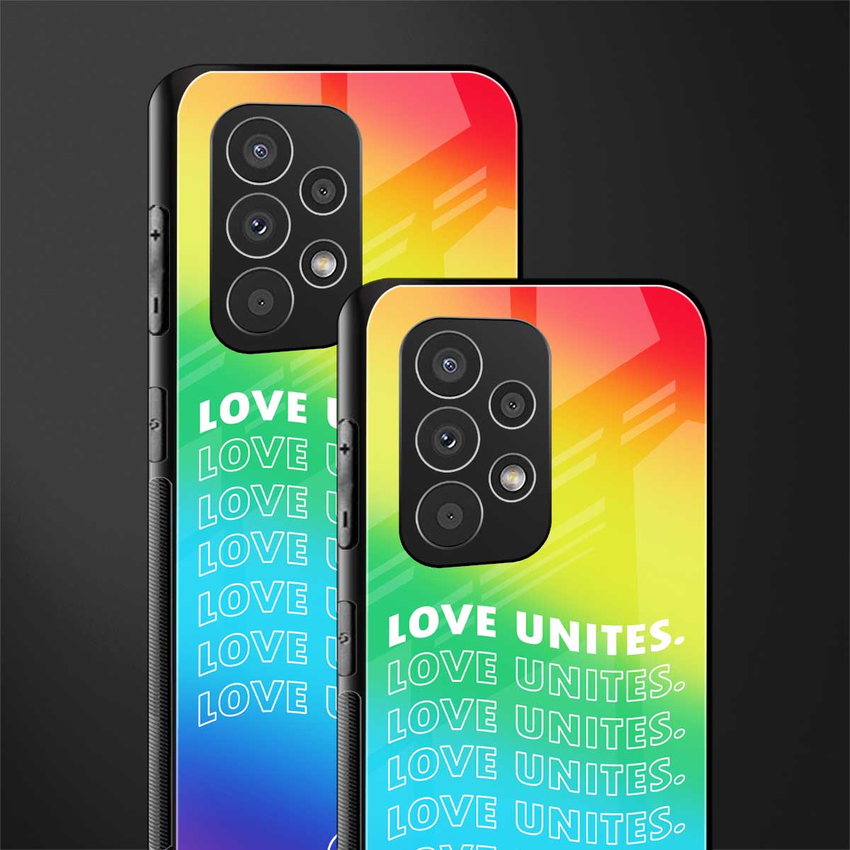 love unites back phone cover | glass case for samsung galaxy a53 5g
