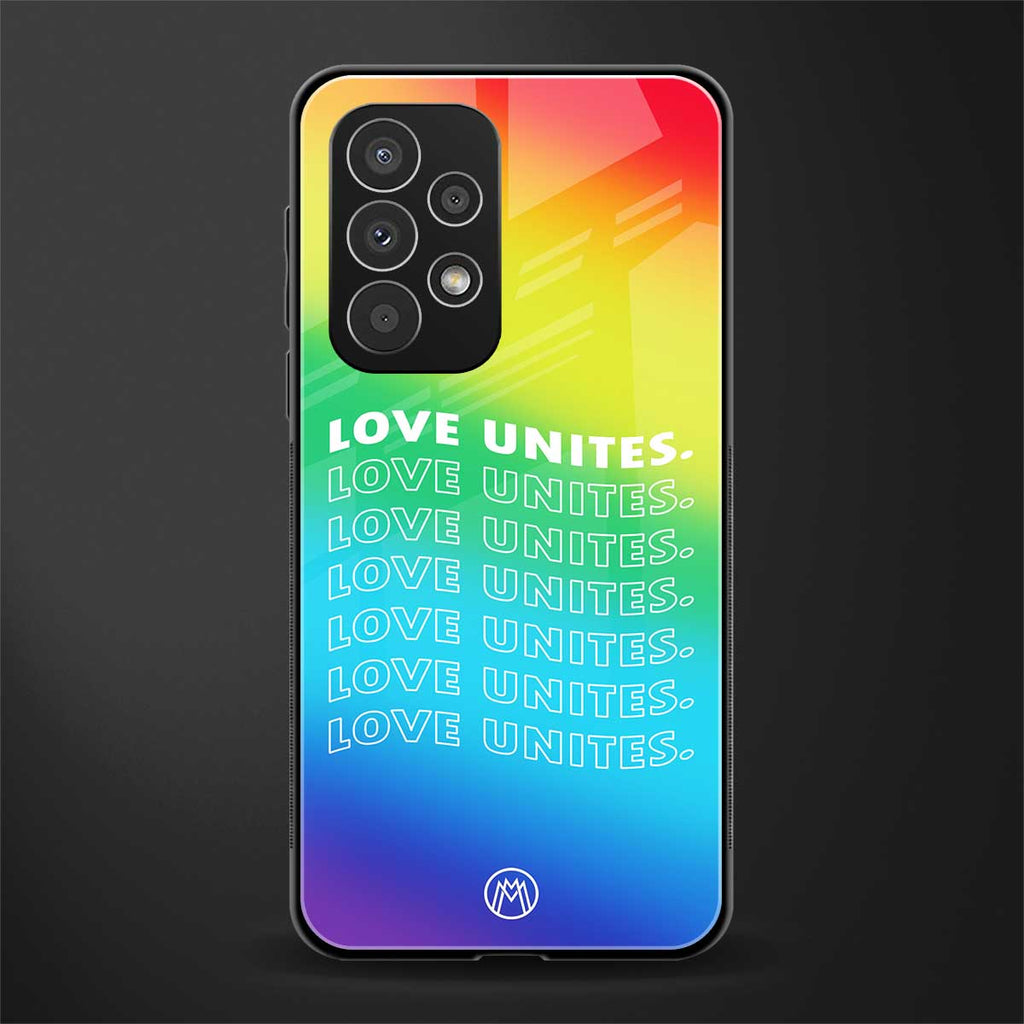 love unites back phone cover | glass case for samsung galaxy a73 5g