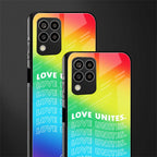 love unites back phone cover | glass case for samsung galaxy m33 5g