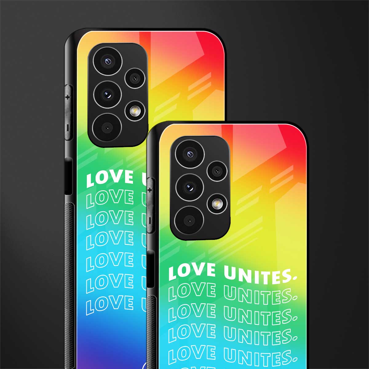 love unites back phone cover | glass case for samsung galaxy a13 4g