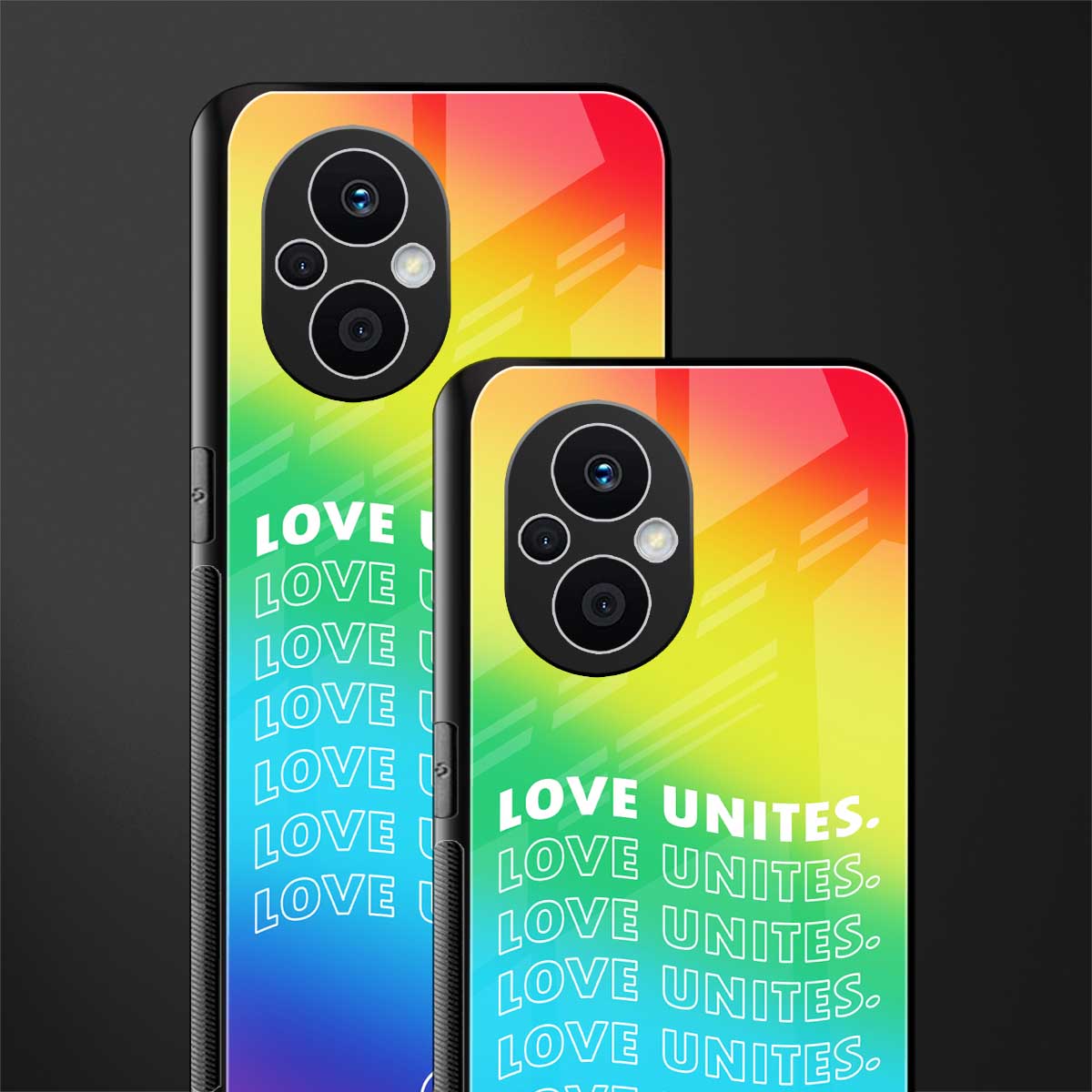 love unites back phone cover | glass case for oppo f21 pro 5g