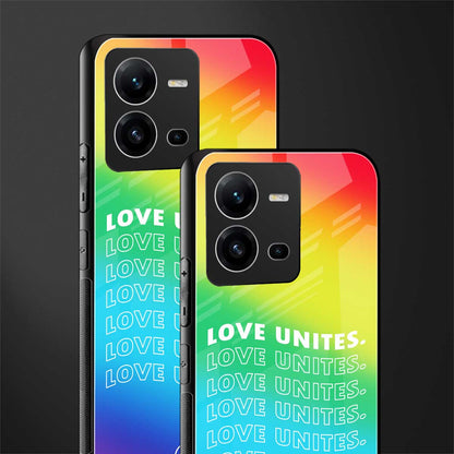 love unites back phone cover | glass case for vivo v25-5g