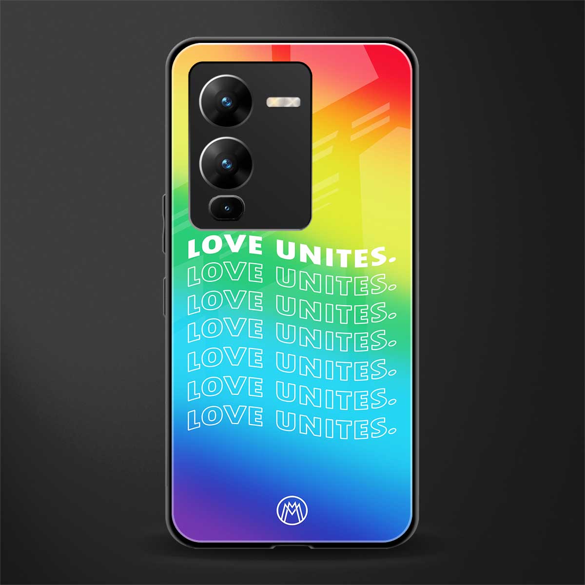 love unites back phone cover | glass case for vivo v25 pro 5g