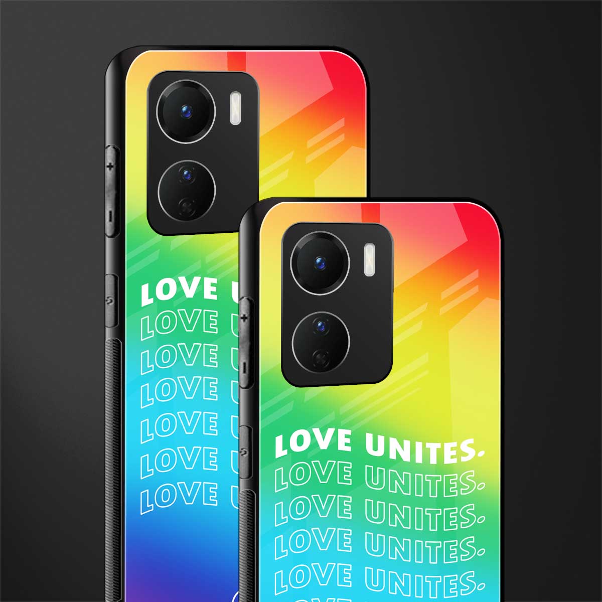 love unites back phone cover | glass case for vivo y16