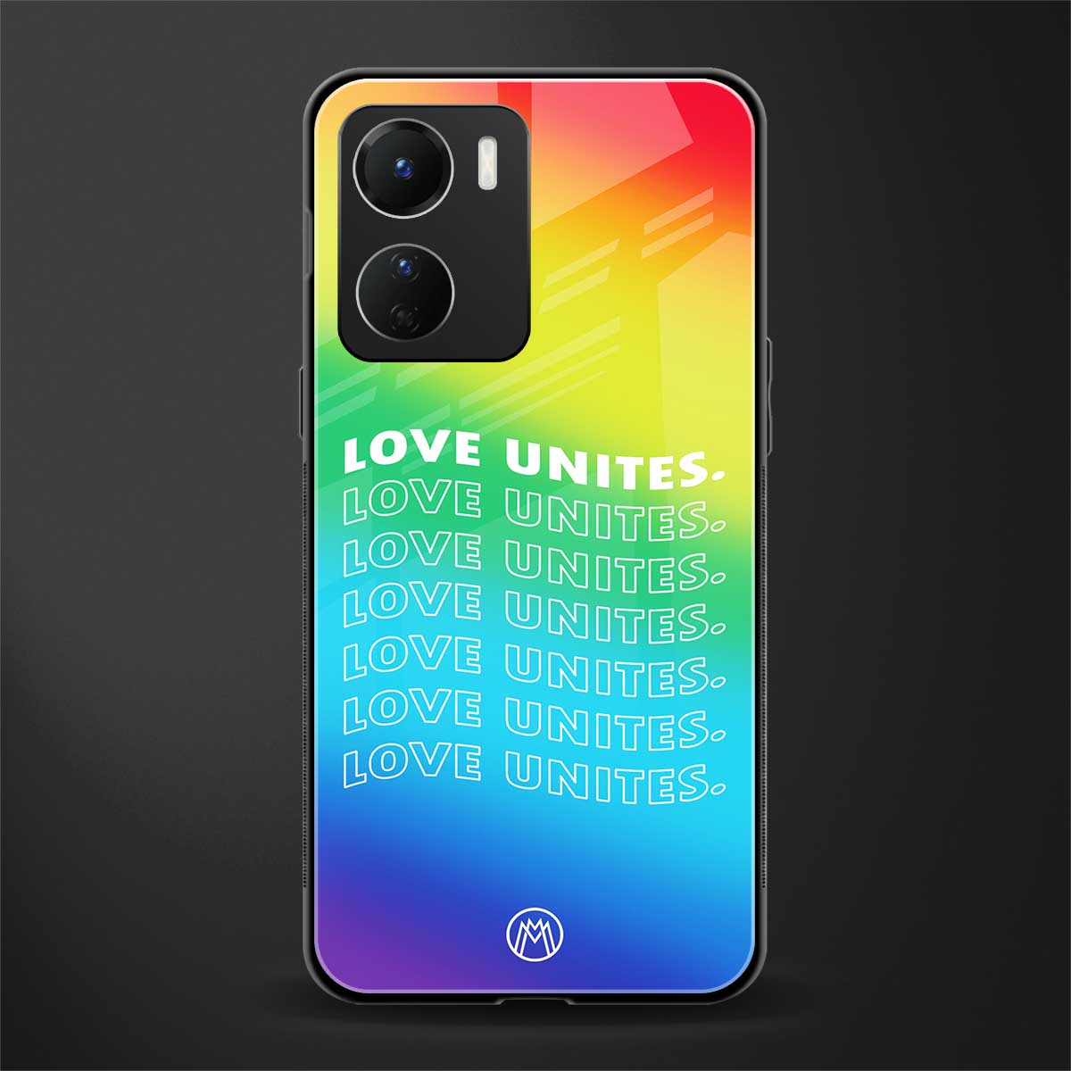 love unites back phone cover | glass case for vivo y16