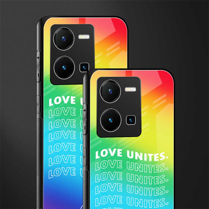 love unites back phone cover | glass case for vivo y35 4g
