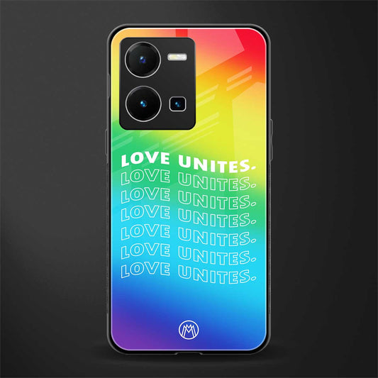 love unites back phone cover | glass case for vivo y35 4g