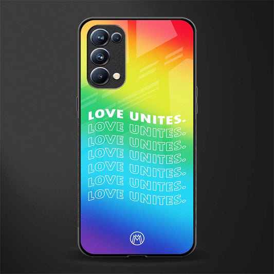 love unites back phone cover | glass case for oppo reno 5