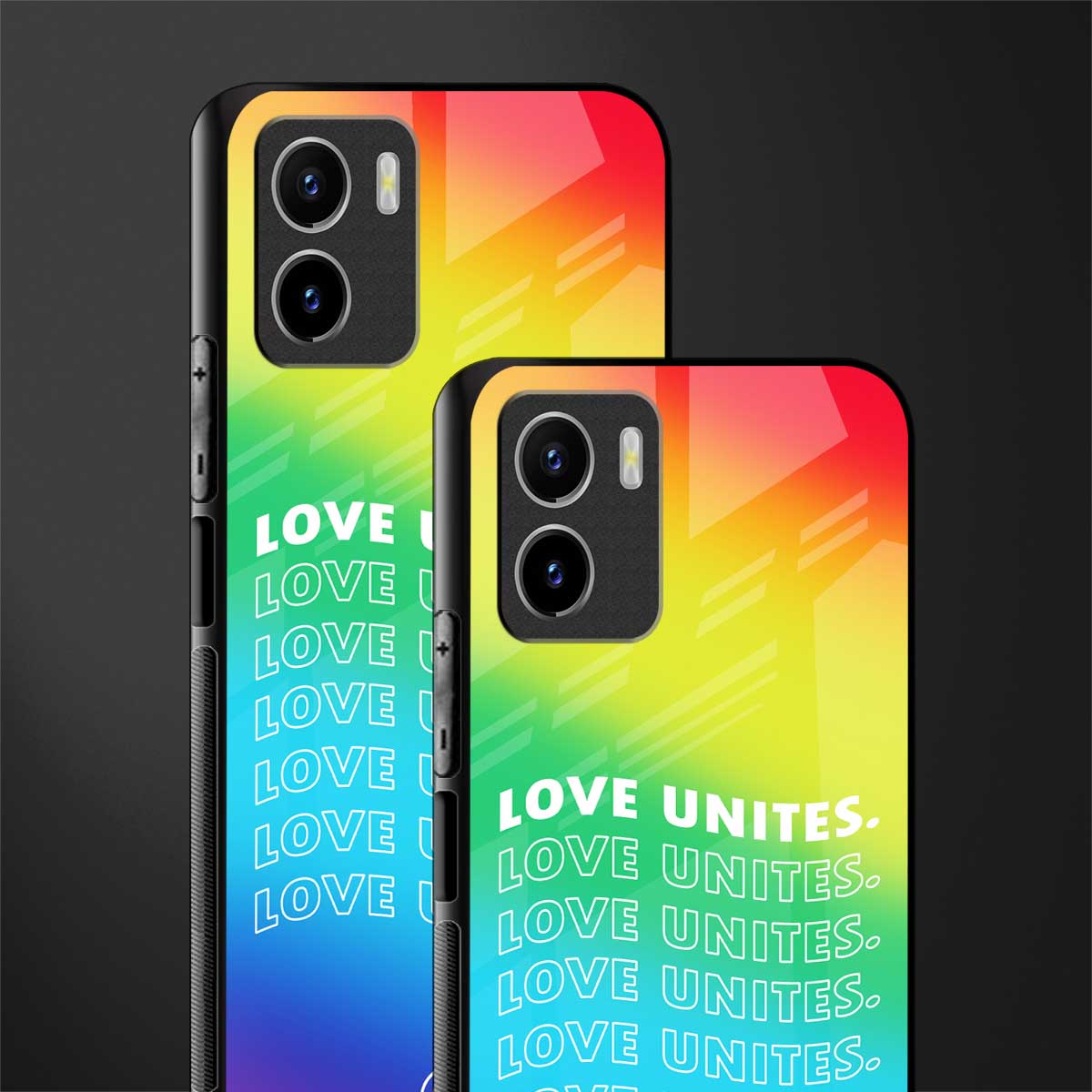 love unites back phone cover | glass case for vivo y72