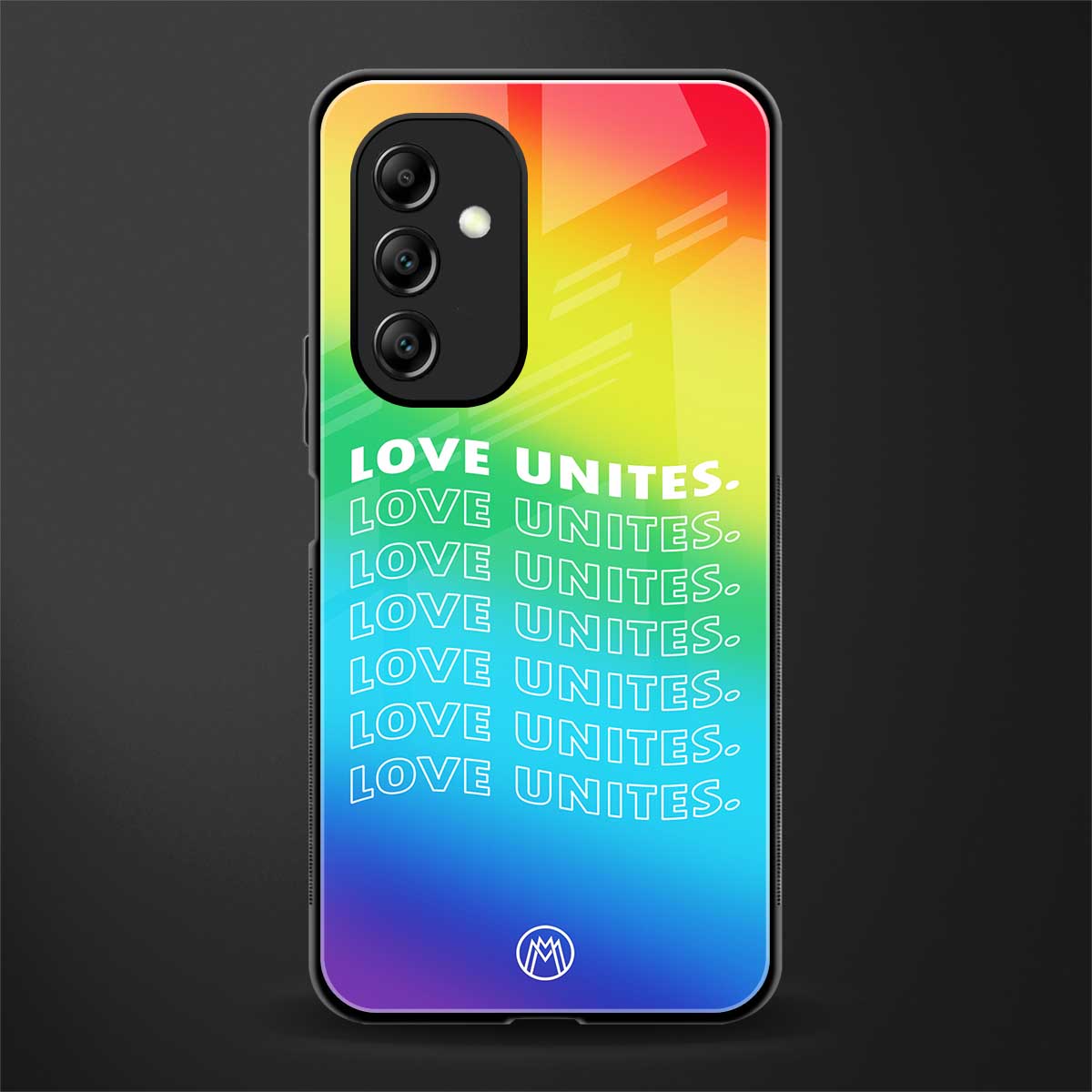 love unites back phone cover | glass case for samsung galaxy a14 5g