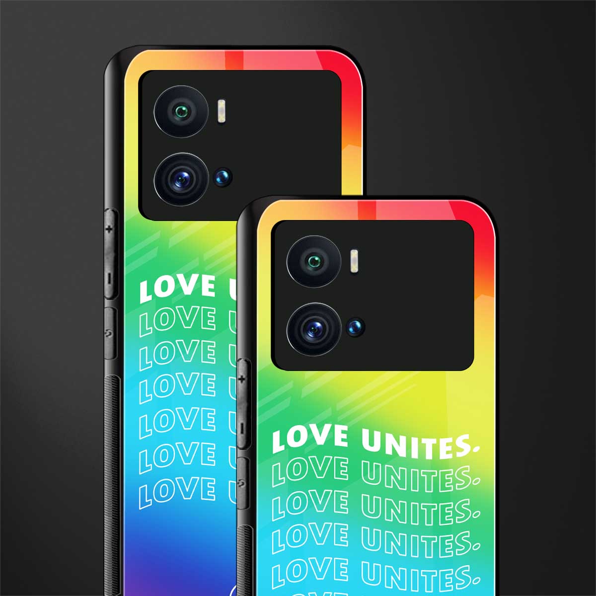 love unites back phone cover | glass case for iQOO 9 Pro