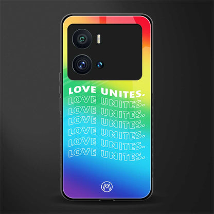 love unites back phone cover | glass case for iQOO 9 Pro