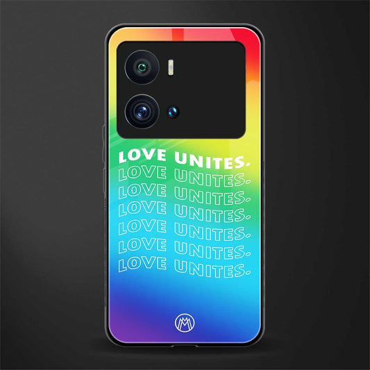 love unites back phone cover | glass case for iQOO 9 Pro