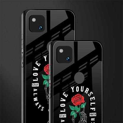 love yourself back phone cover | glass case for google pixel 4a 4g