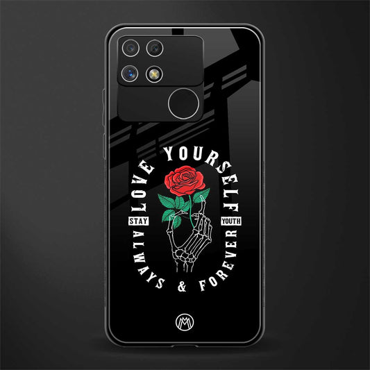 love yourself back phone cover | glass case for realme narzo 50a