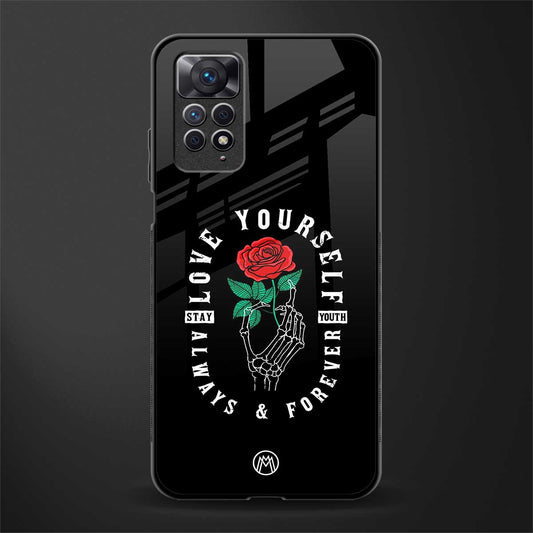 love yourself back phone cover | glass case for redmi note 11 pro plus 4g/5g