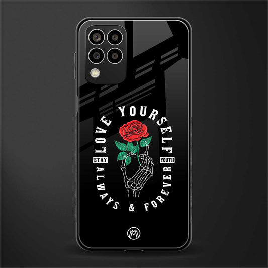 love yourself back phone cover | glass case for samsung galaxy m33 5g