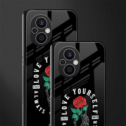 love yourself back phone cover | glass case for oppo f21 pro 5g