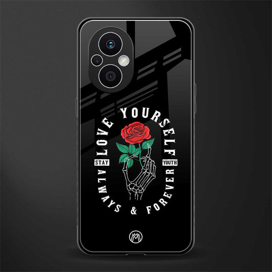 love yourself back phone cover | glass case for oppo f21 pro 5g