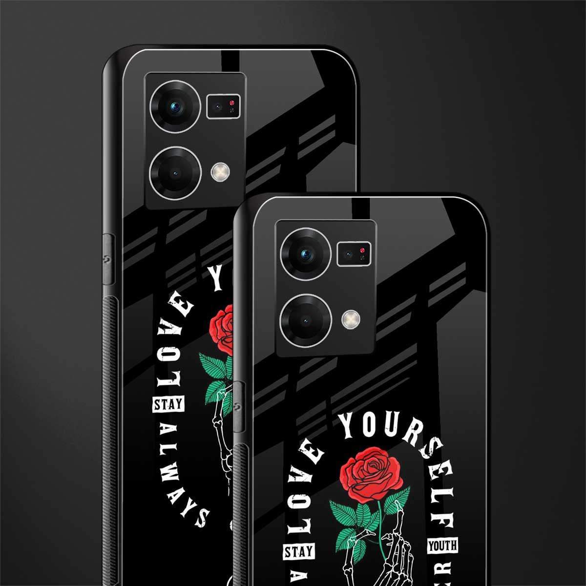 love yourself back phone cover | glass case for oppo f21 pro 4g