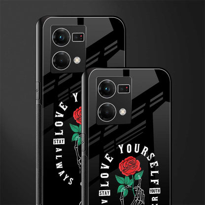 love yourself back phone cover | glass case for oppo f21 pro 4g
