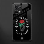 love yourself back phone cover | glass case for oppo f21 pro 4g