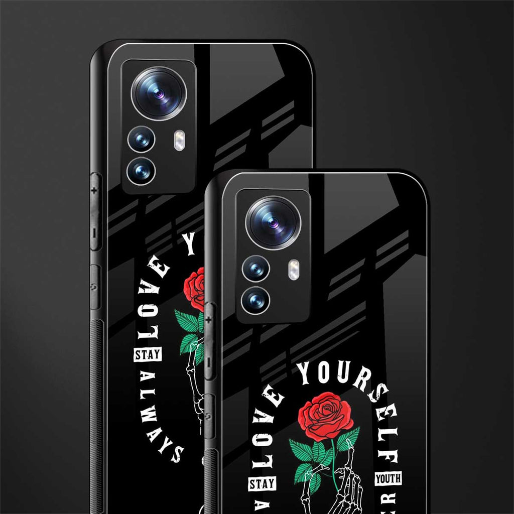 love yourself back phone cover | glass case for xiaomi 12 pro