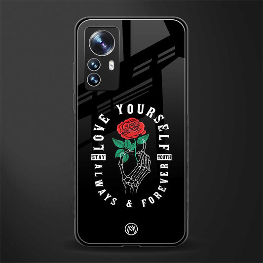 love yourself back phone cover | glass case for xiaomi 12 pro